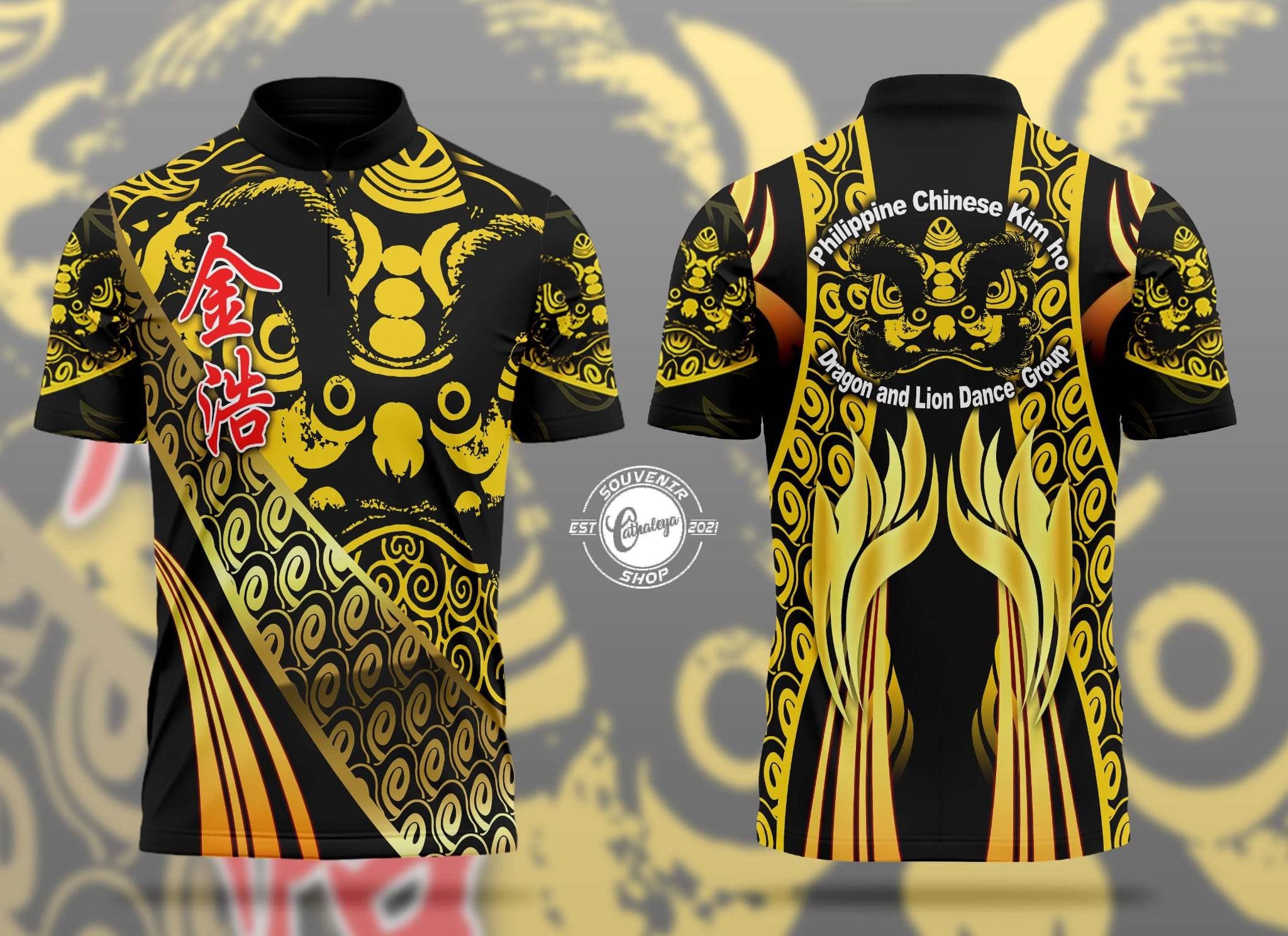 Black gold dragon jersey