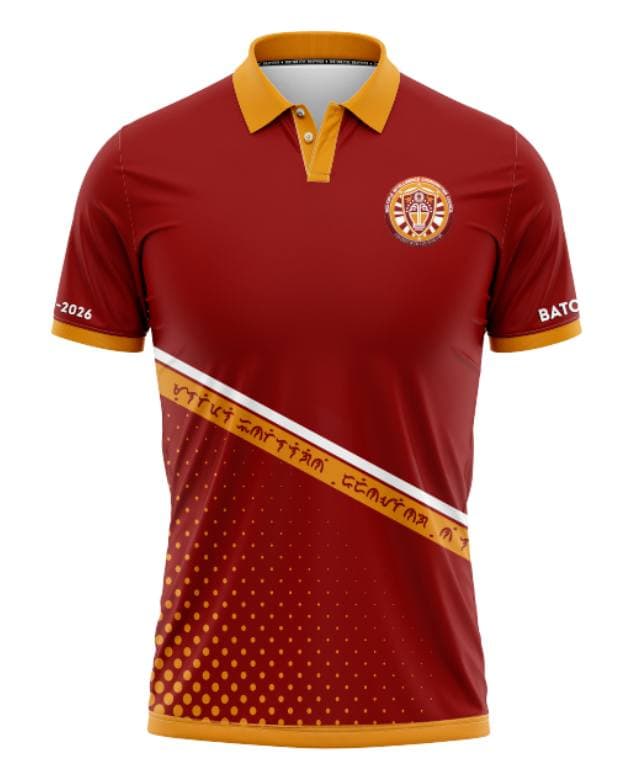 Maroon gold MICC jersey front