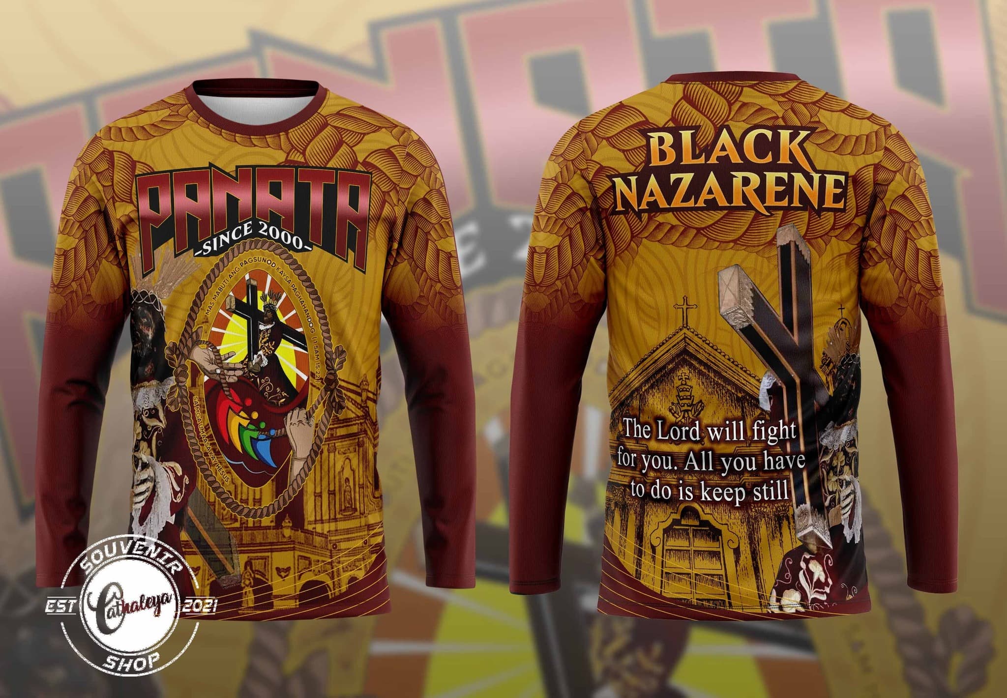 Black Nazarene gold long-sleeve